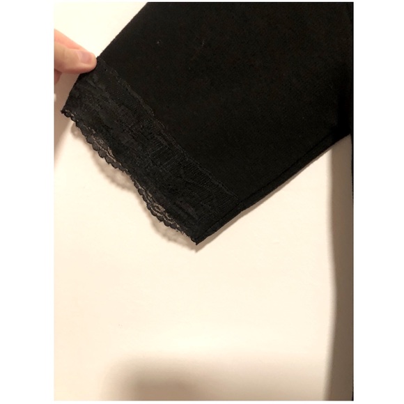 Black Sweater Mini Dress with short sleeves - Picture 3 of 5